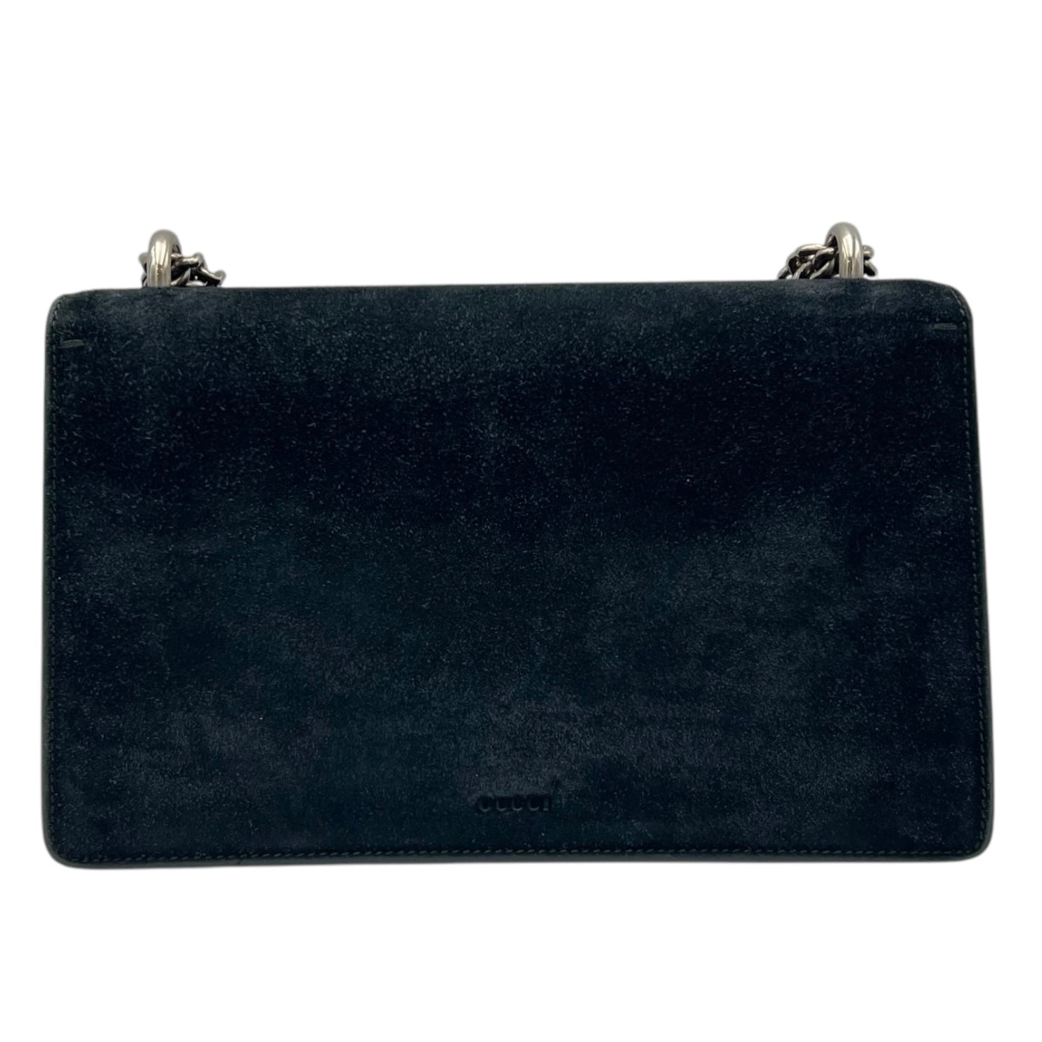 Dionysus Shoulder Bag Small Black in Suede Leather, Silver hardware - Image 3