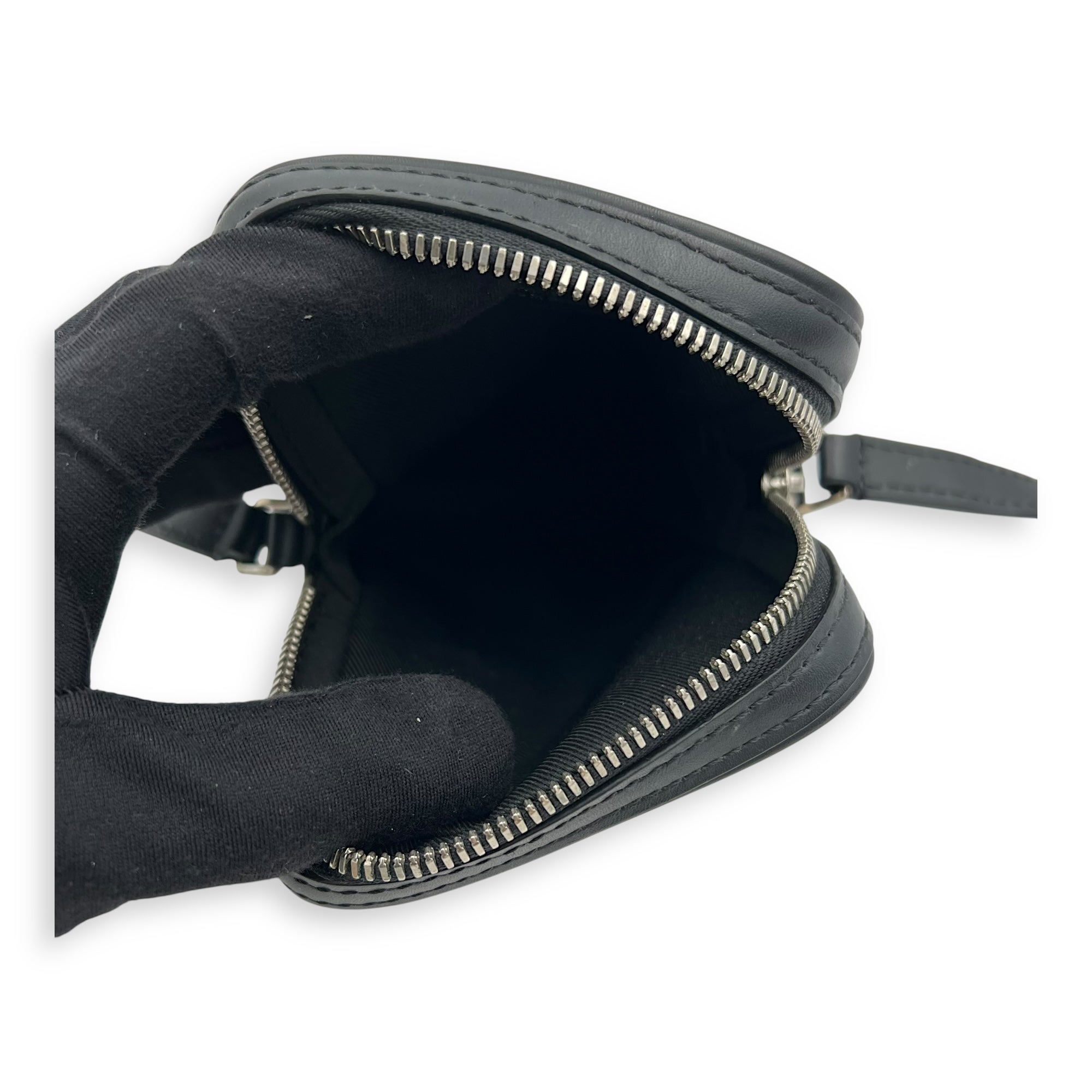 Danube Crossbody Bag Black in Epi Leather, Silver hardware - Image 7