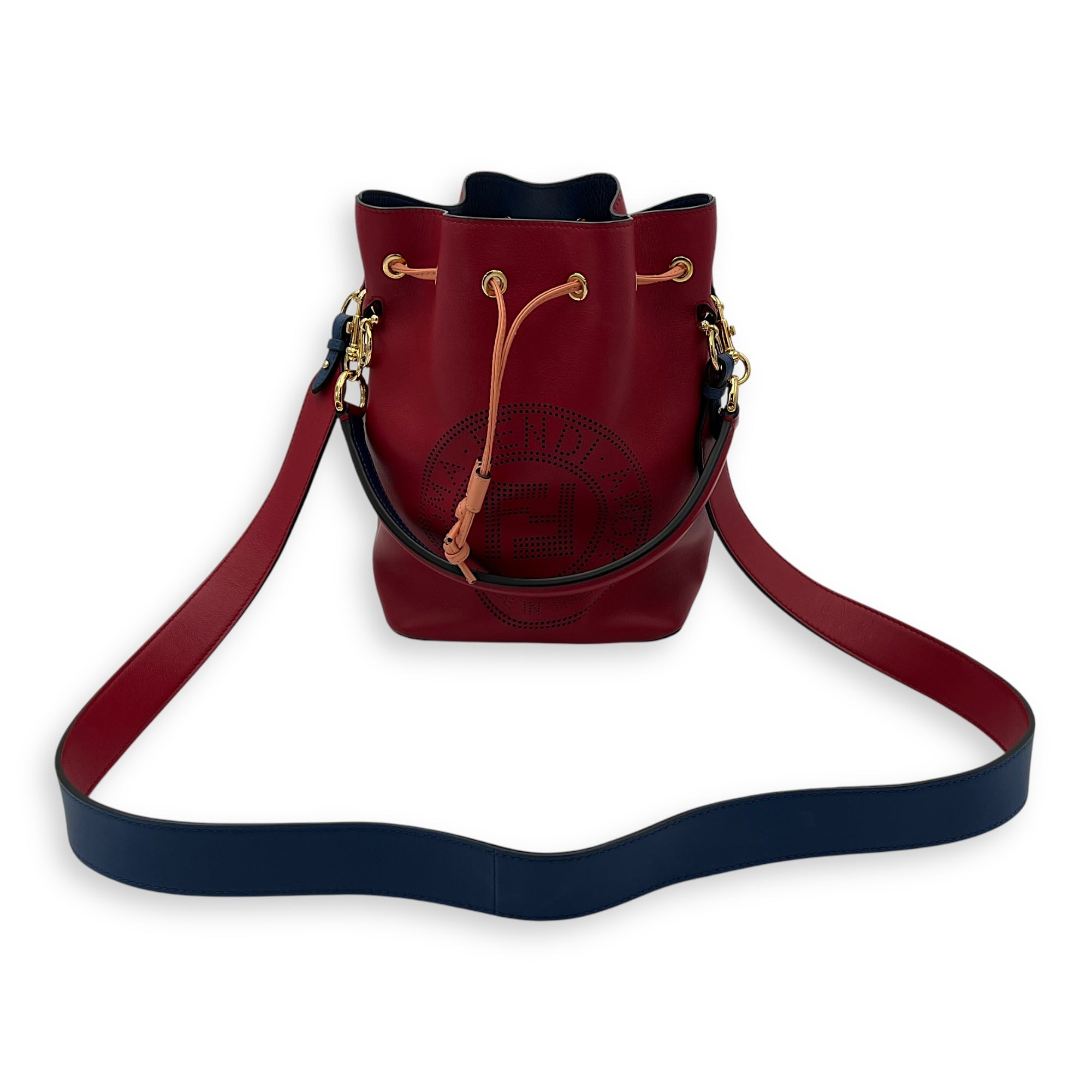Mon Tresor Bucket Bag Red in Calfskin, Gold hardware - Image 12