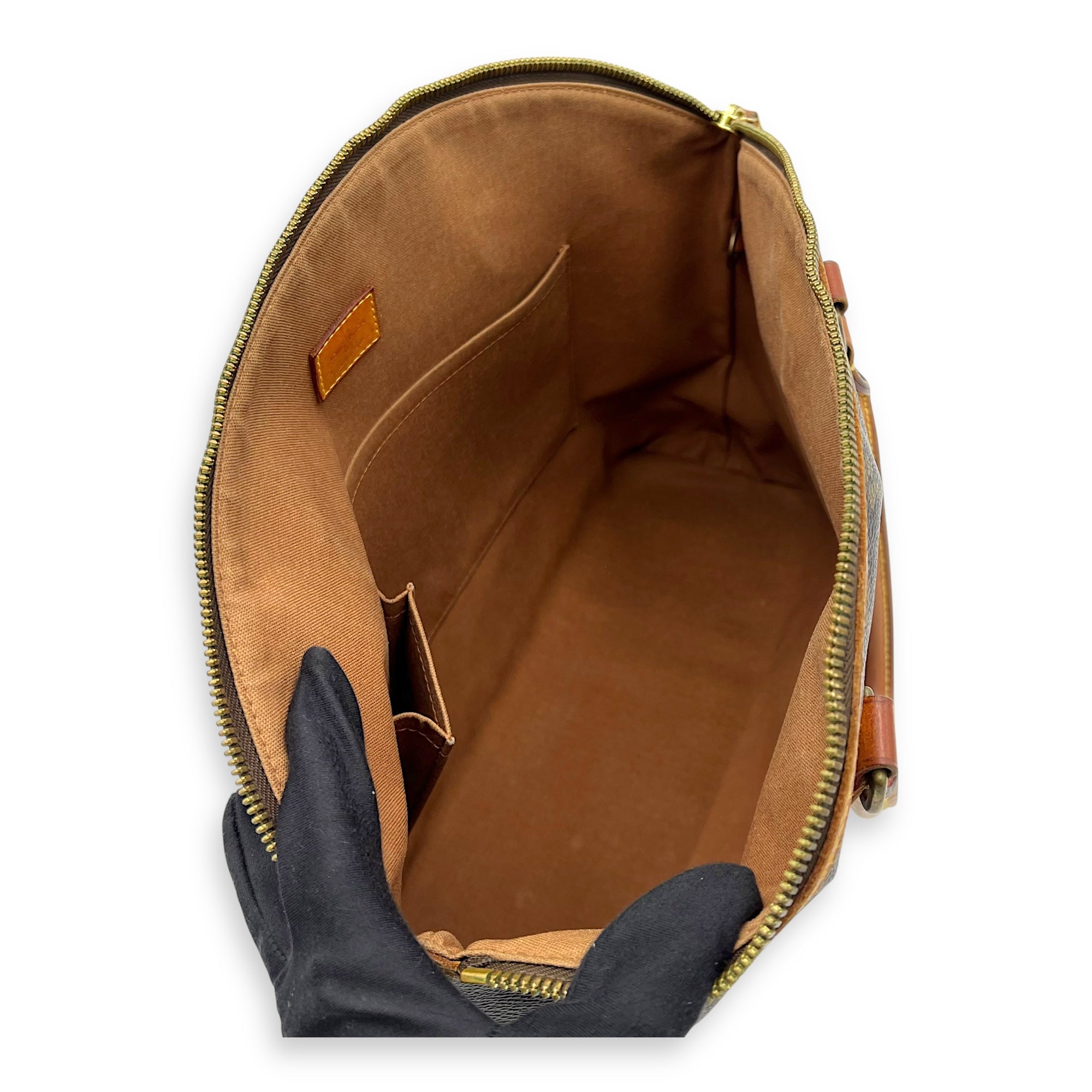 Lockit Brown Top Handle Bag in Monogram Coated Canvas, Gold hardware - Image 12