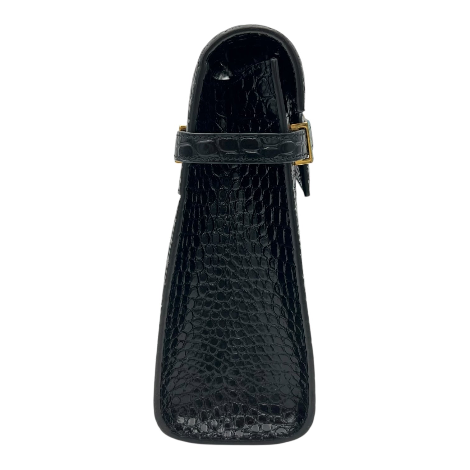 Manhattan Shoulder Bag Black in Crocodile Embossed Calfskin, Gold hardware - Image 4