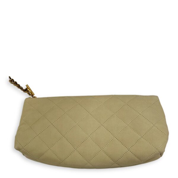 ICare Tote Bag Beige in Nubuck suede, Gold hardware - Image 13