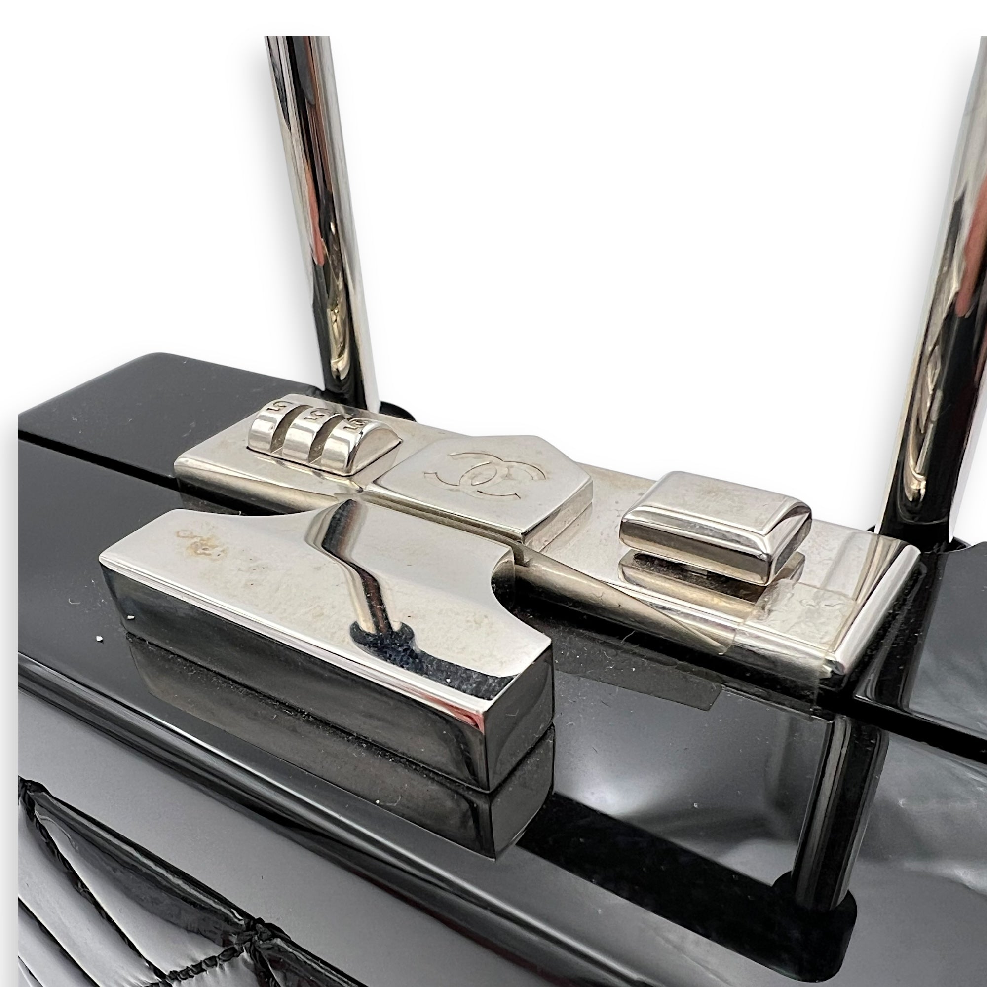 Minaudiere Trolley Black Clutch in, Silver hardware - Image 15