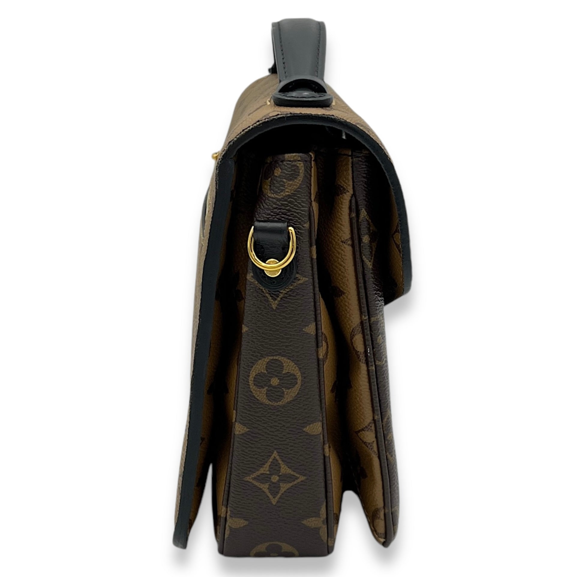 Pochette Metis Brown Top Handle Bag in Monogram Coated Canvas, Gold hardware - Image 4