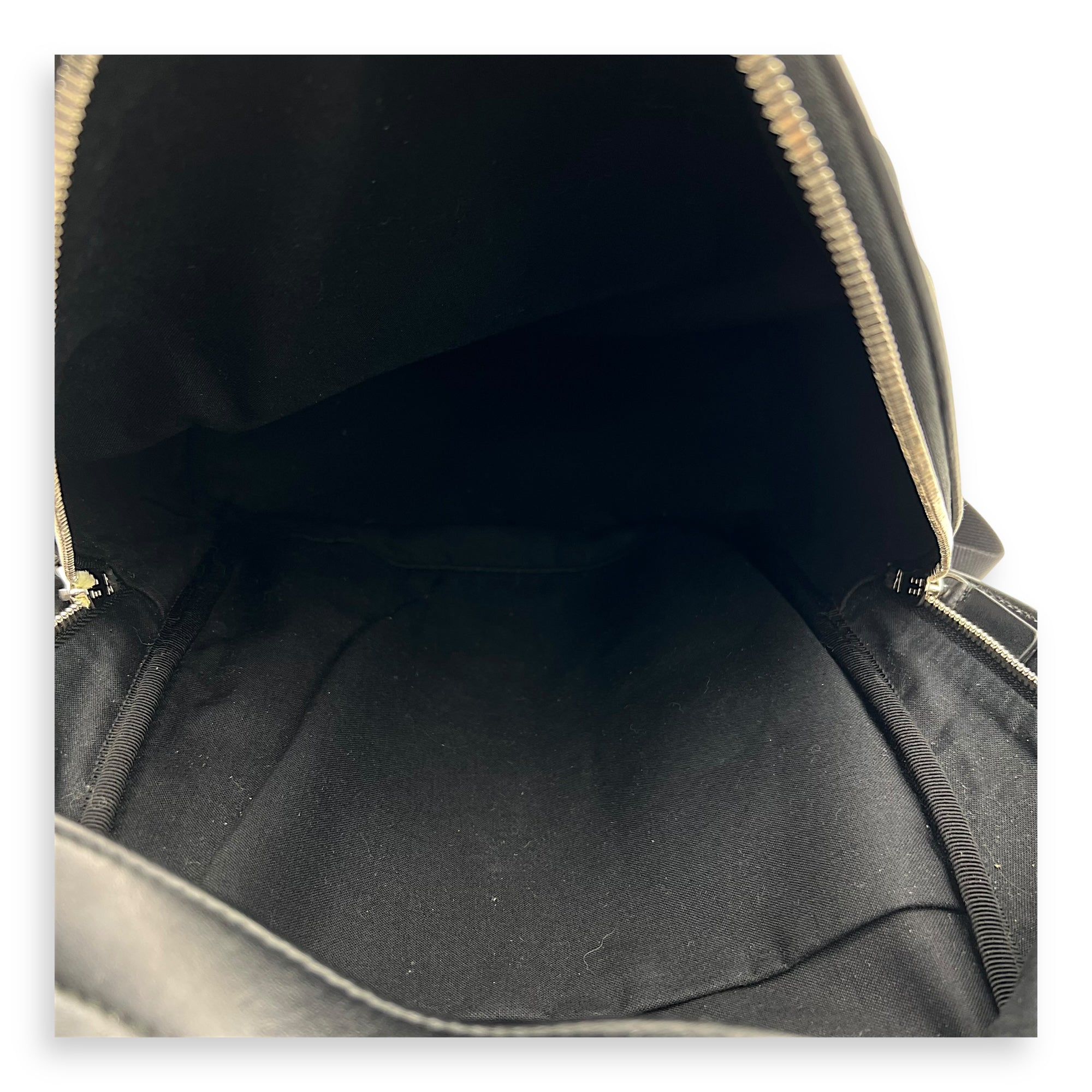 Logo Backpack Black in Calfskin, Silver hardware - Image 7