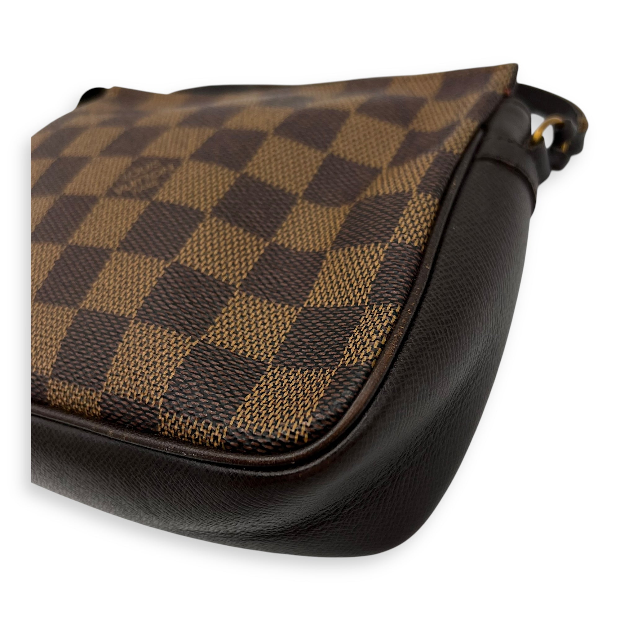 Trousse Pouch Brown in Coated Canvas, Gold hardware - Image 11