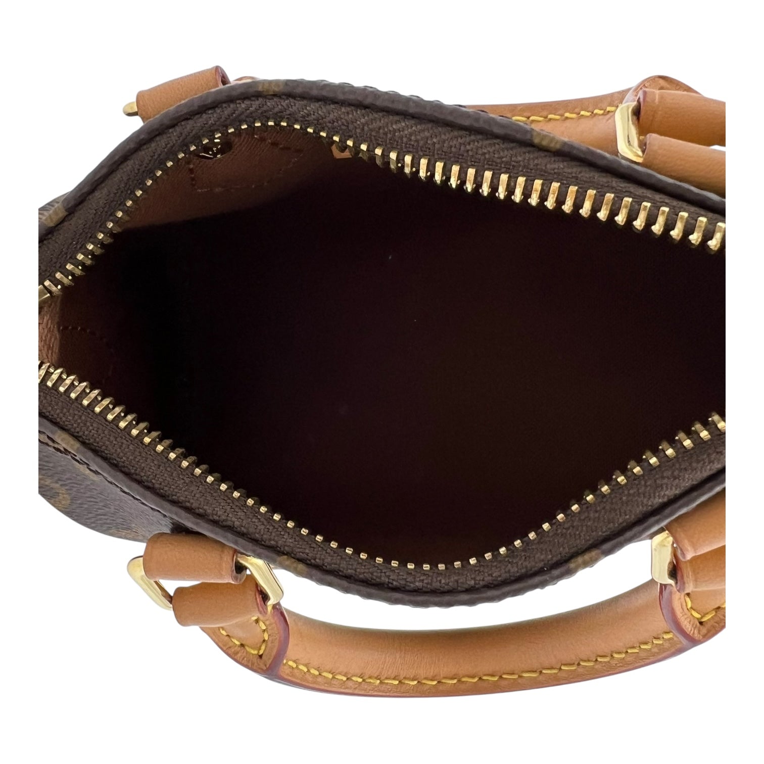 Speedy Crossbody Bag Nano Brown in Monogram Coated Canvas, Gold hardware - Image 7