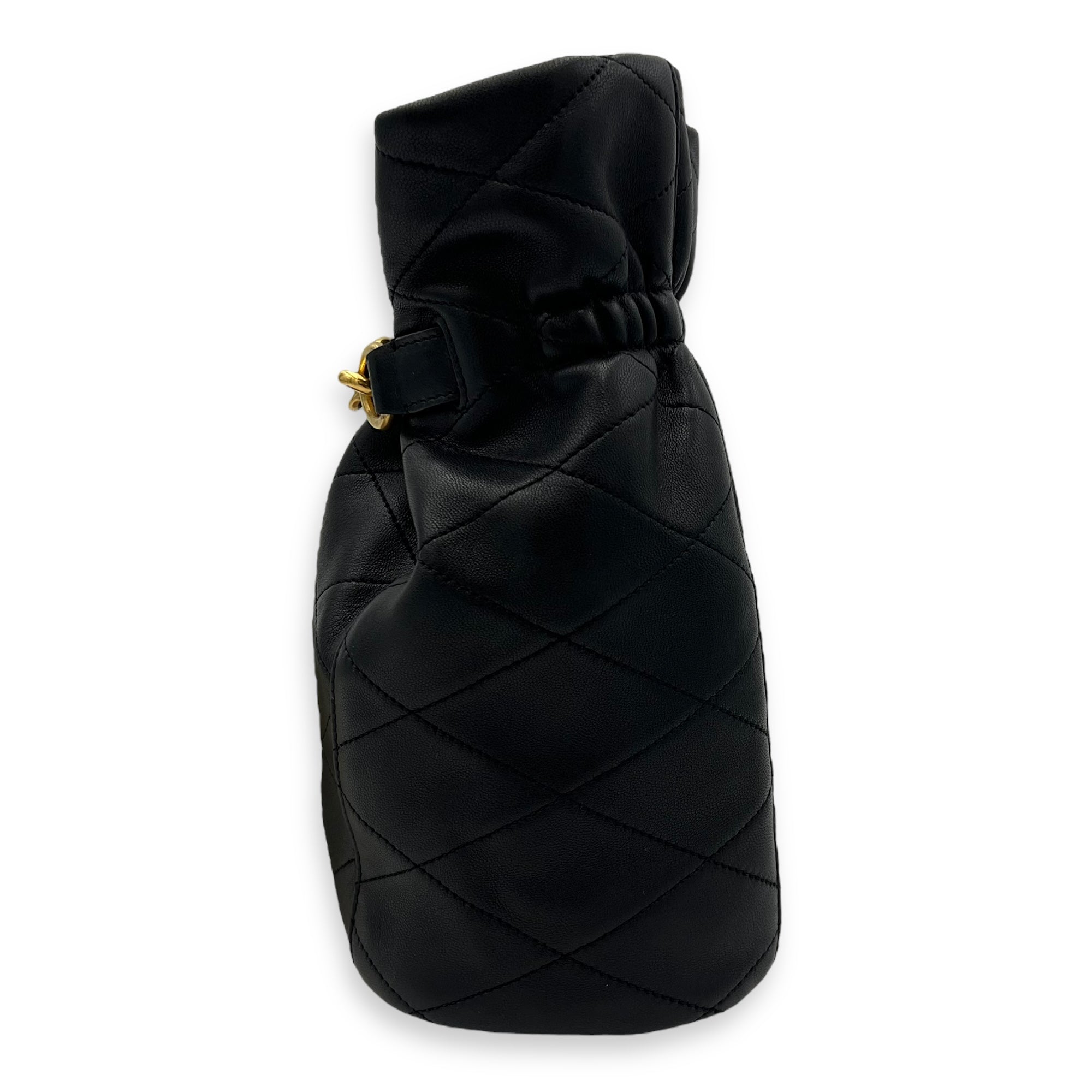 Le Mallion Bucket Bag Black in Lambskin, Gold hardware - Image 5