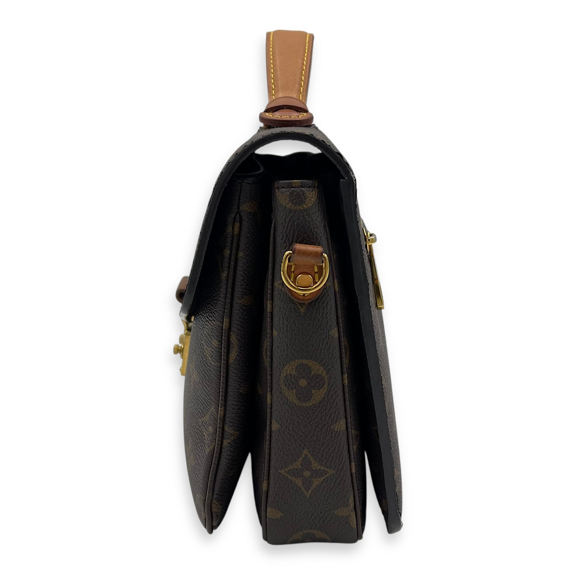 Metis Brown Crossbody Bag in Monogram Coated Canvas, Gold hardware - Image 5