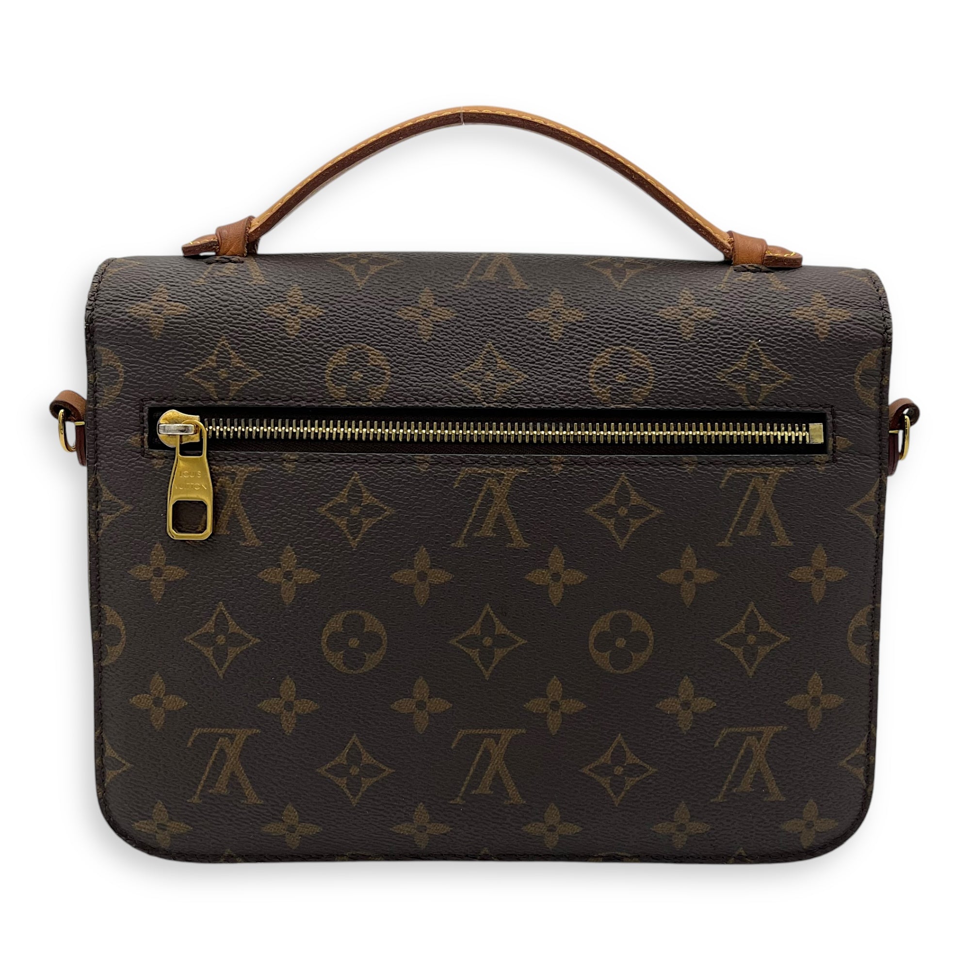 Metis Brown Crossbody Bag in Monogram Coated Canvas, Gold hardware - Image 3