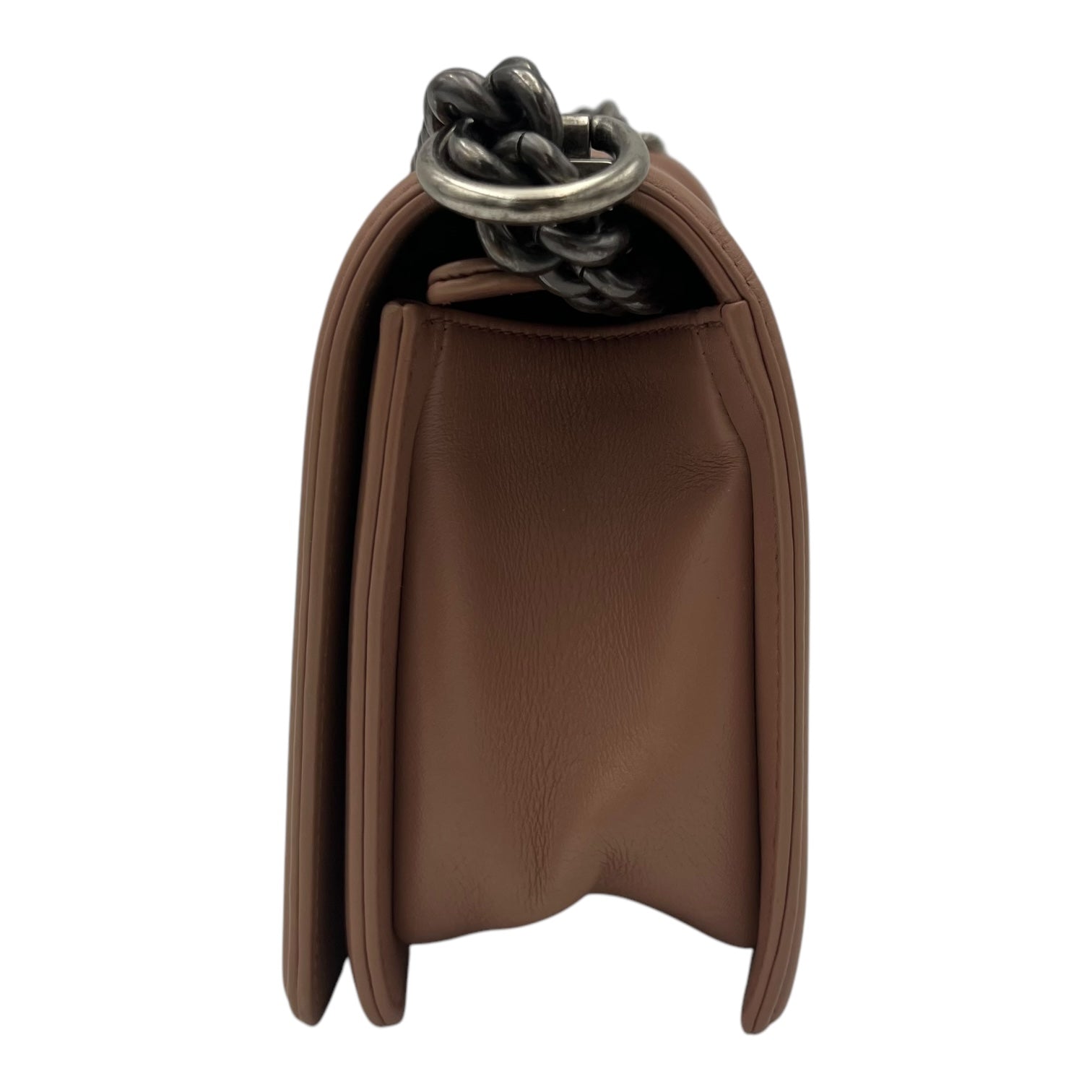 Boy Medium Pink Shoulder Bag in Calfskin, Ruthenium hardware - Image 5