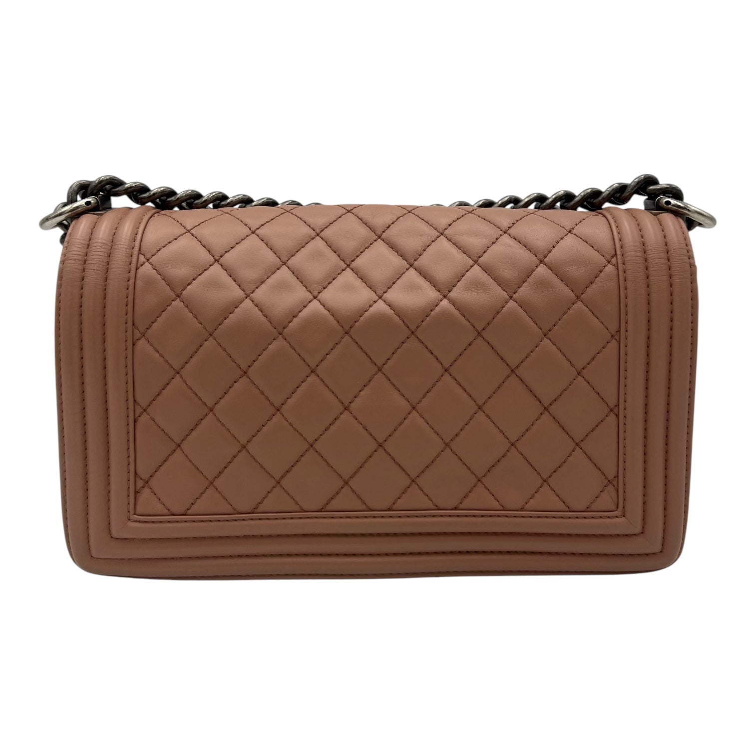 Boy Medium Pink Shoulder Bag in Calfskin, Ruthenium hardware - Image 3