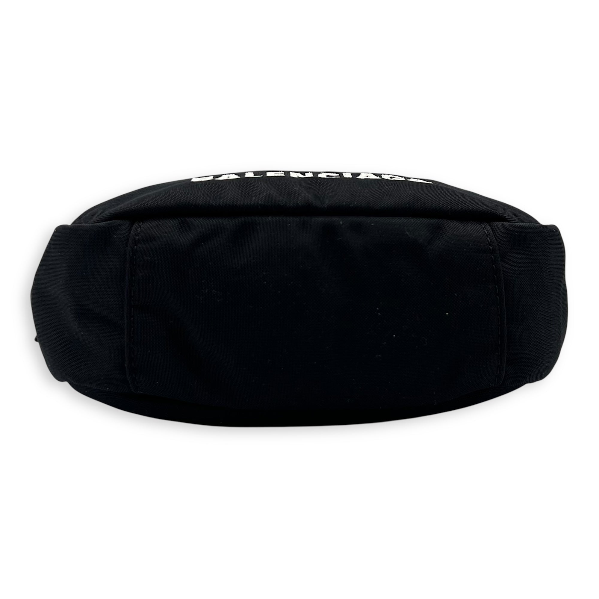 Logo Shoulder Bag Black in Canvas, Silver hardware - Image 6