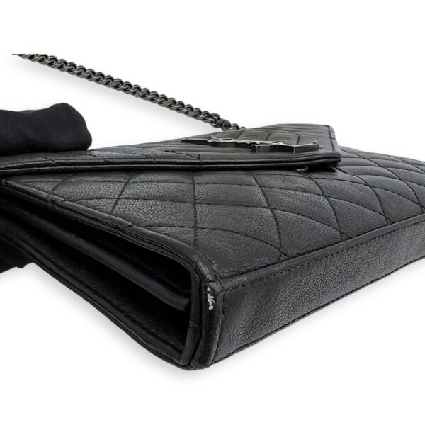 Envelope Wallet On Chain Black in Goat Leather, Silver hardware - Image 9
