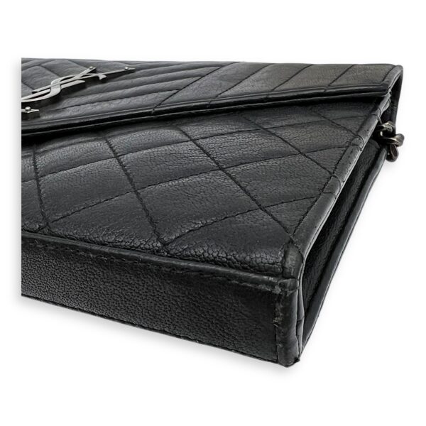 Envelope Wallet On Chain Black in Goat Leather, Silver hardware - Image 7