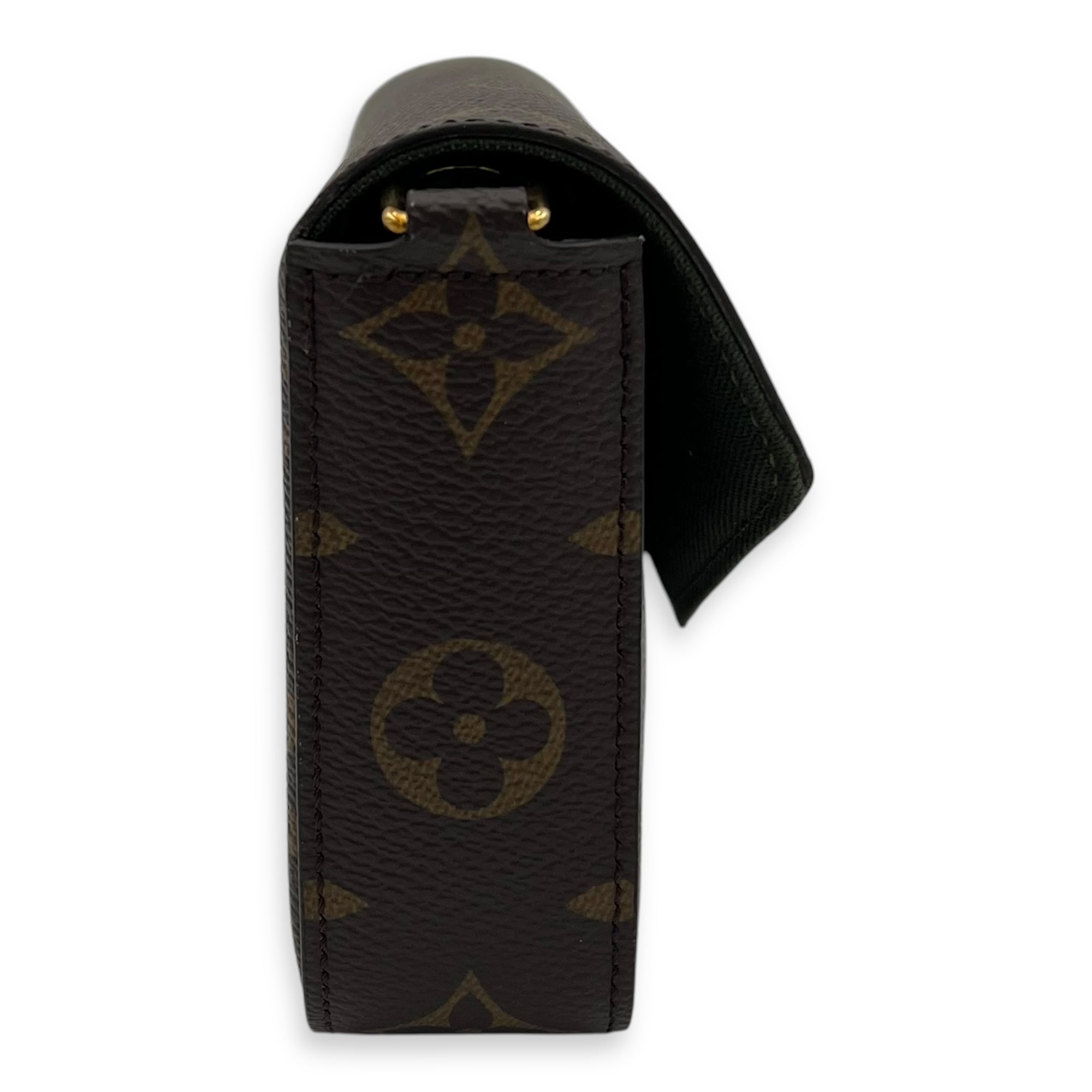 Felicie Strap & Go Brown Crossbody Bag in Monogram Coated Canvas, Gold hardware - Image 4