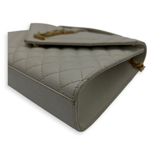Envelope Shoulder Bag White in Caviar Leather, Gold hardware - Image 13