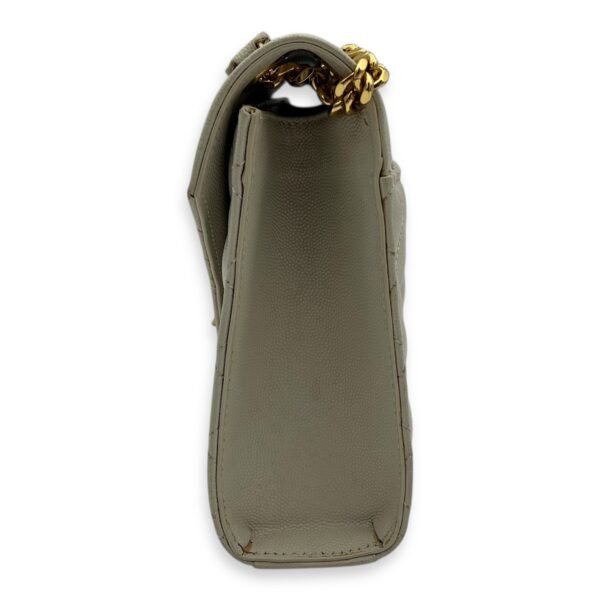 Envelope Shoulder Bag White in Caviar Leather, Gold hardware - Image 5