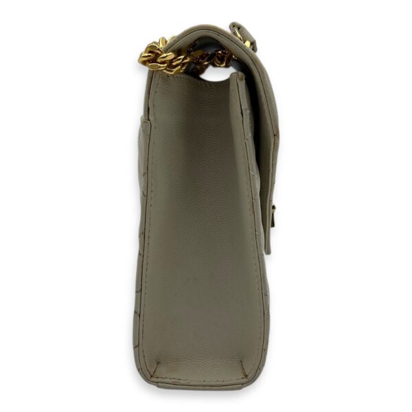 Envelope Shoulder Bag White in Caviar Leather, Gold hardware - Image 4