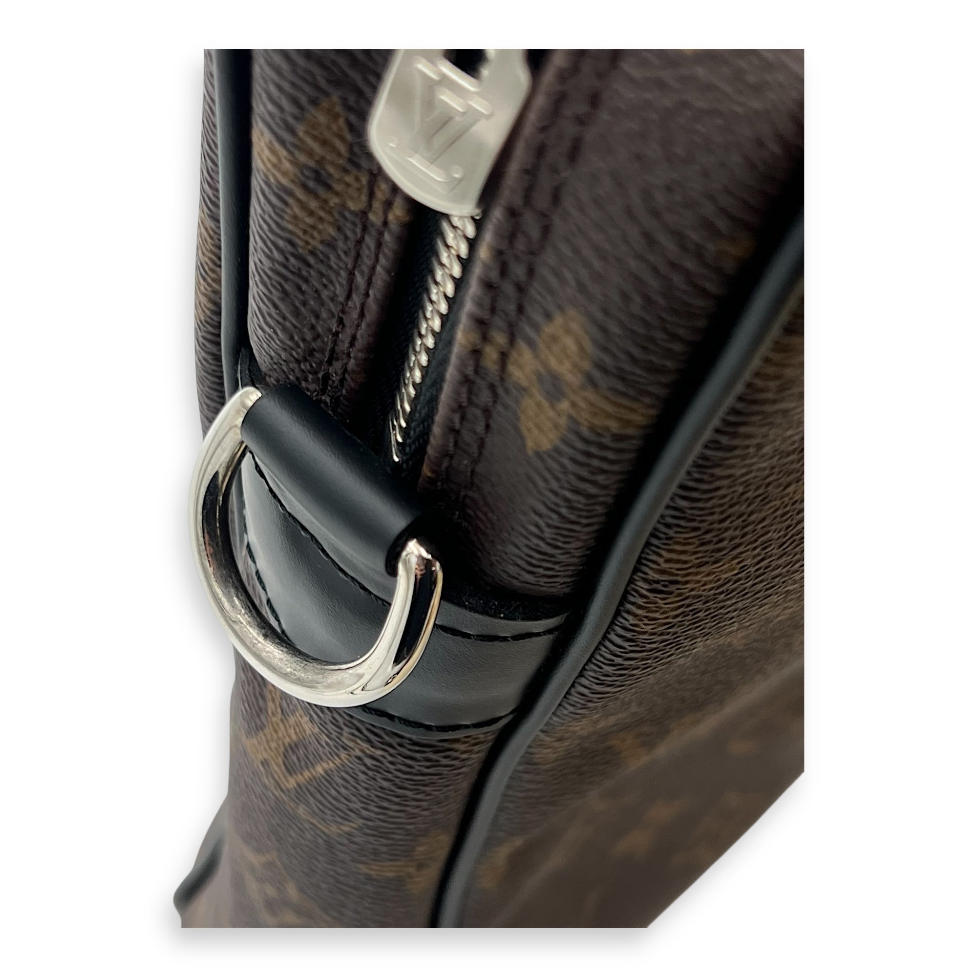 Porte Document Top Handle Bag Brown in Monogram Coated Canvas, Silver hardware - Image 9