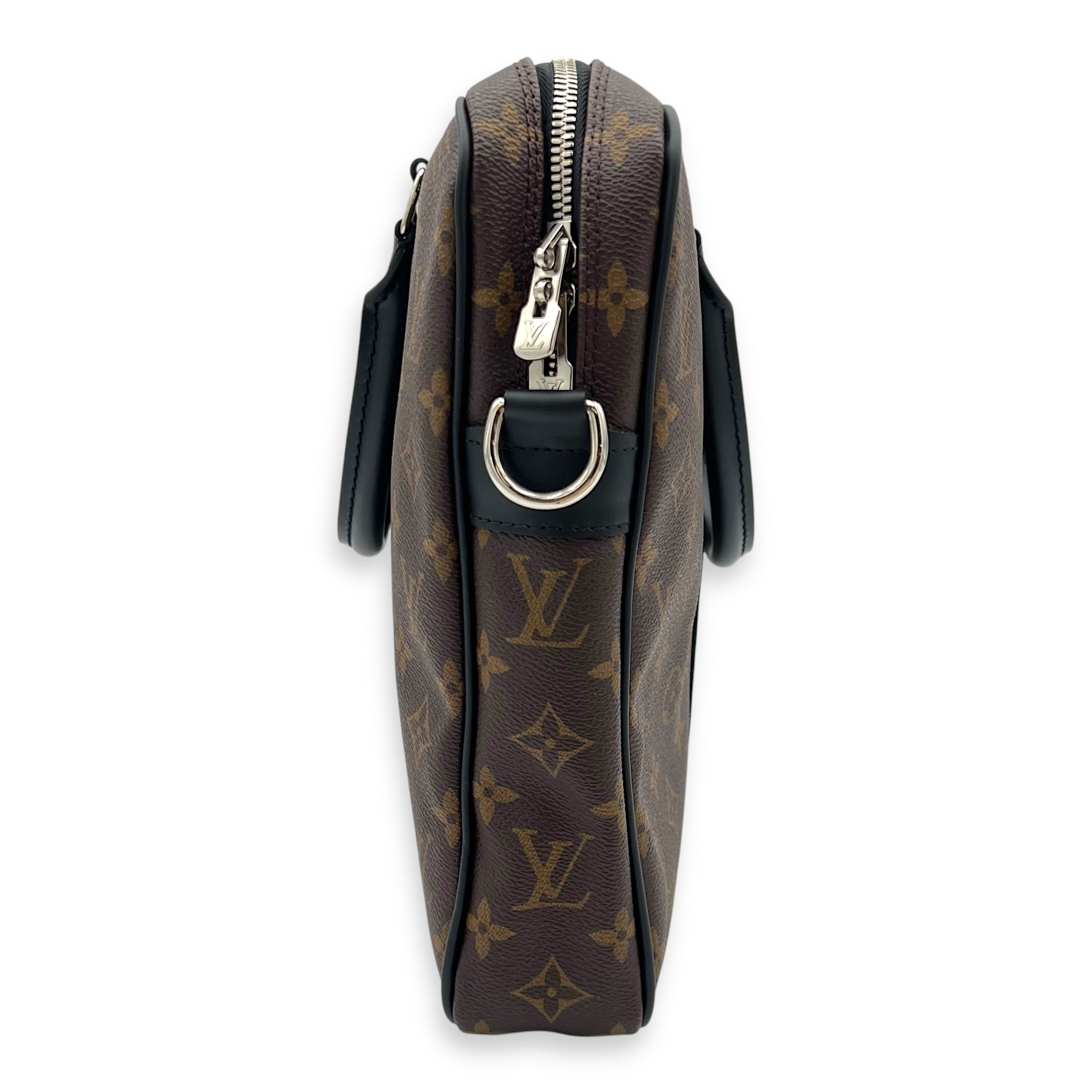 Porte Document Top Handle Bag Brown in Monogram Coated Canvas, Silver hardware - Image 4