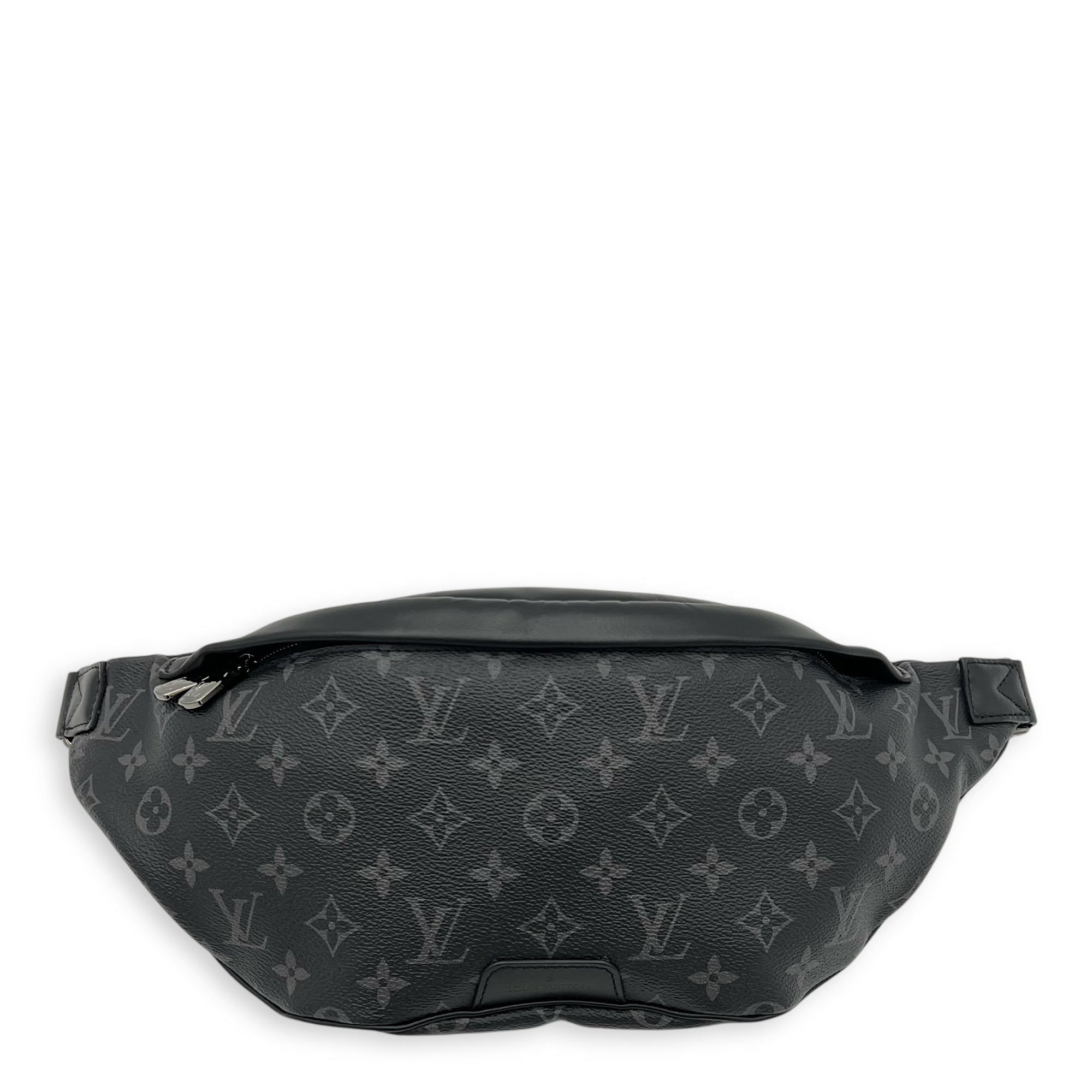 Discovery Bumbag Black in Monogram Coated Canvas, Silver hardware