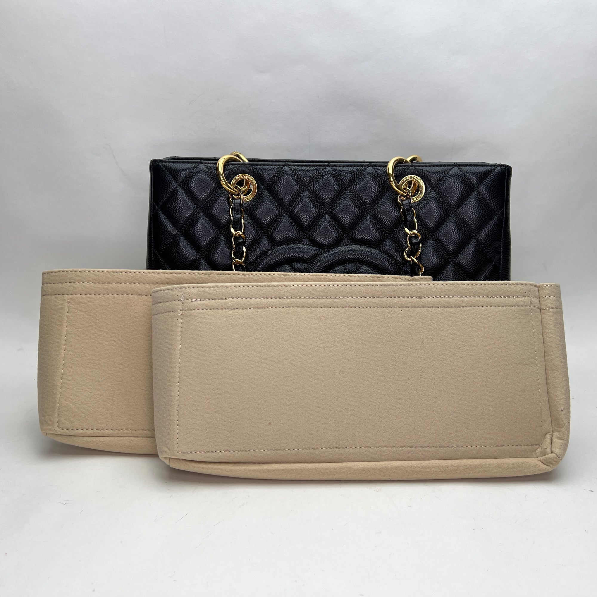 GST Black Tote Bag in Caviar Leather, Gold hardware - Image 8