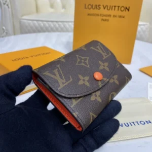 Gusseted Louis Vuitton Monogram Canvas Rosalie Coin Purse Orange