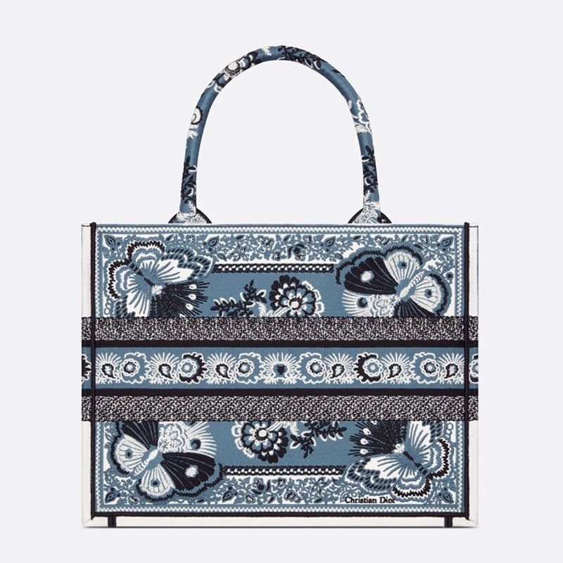 Dior Book Tote Butterfly Bandana Motif Canvas Blue - Image 3