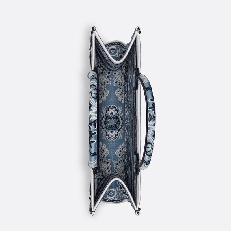 Dior Book Tote Butterfly Bandana Motif Canvas Blue - Image 4